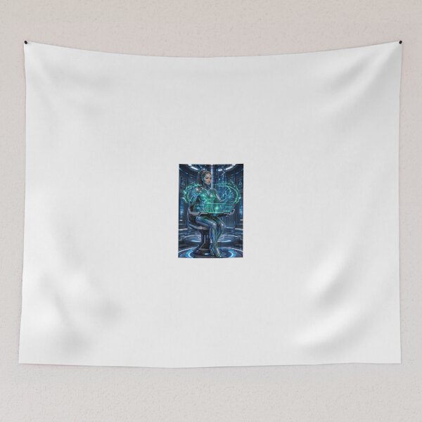 Item preview, Electric Cyborg Woman in High Tech Lab designed and sold by CathryneDelamort.