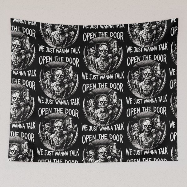 Item preview, Open The Door Zombie We Just Wanna Talk Halloween designed and sold by d247.