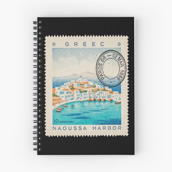 Item preview, Paros Greece Naoussa Harbor Cycladic Postage Stamp Sticker designed and sold by stickercuffs.