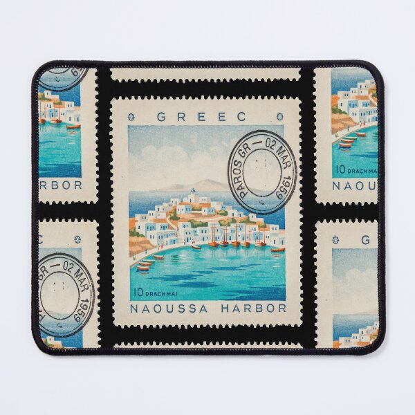 Item preview, Paros Greece Naoussa Harbor Cycladic Postage Stamp Sticker designed and sold by stickercuffs.