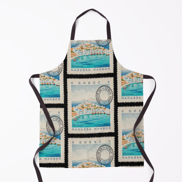 Item preview, Paros Greece Naoussa Harbor Cycladic Postage Stamp Sticker designed and sold by stickercuffs.