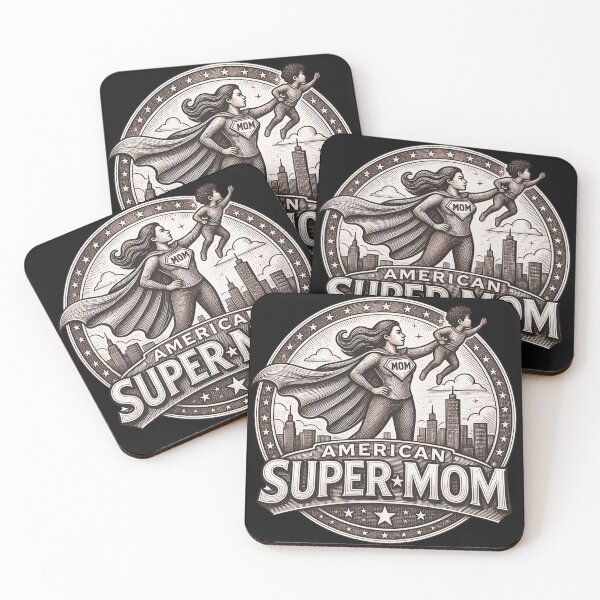 Item preview, All-American Super Mom | Vintage Working Mom Engraved Illustration Style | Mother's Day Gift designed and sold by Genius Geek.