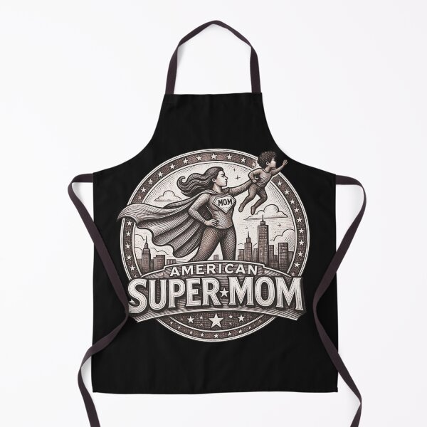 Item preview, All-American Super Mom | Vintage Working Mom Engraved Illustration Style | Mother's Day Gift designed and sold by Genius Geek.