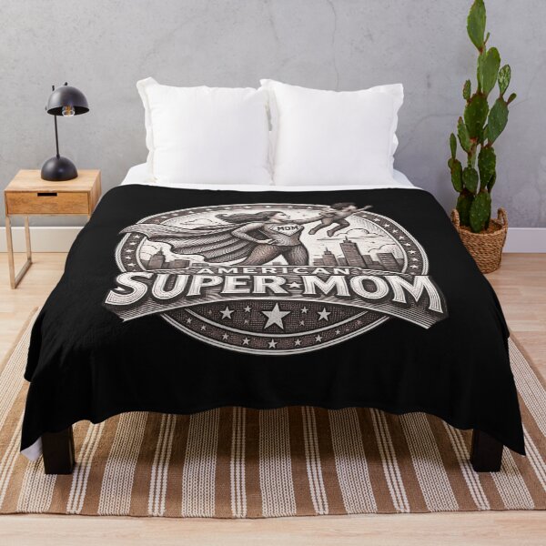 Item preview, All-American Super Mom | Vintage Working Mom Engraved Illustration Style | Mother's Day Gift designed and sold by Genius Geek.