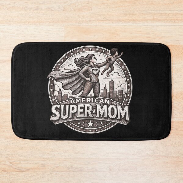 Item preview, All-American Super Mom | Vintage Working Mom Engraved Illustration Style | Mother's Day Gift designed and sold by Genius Geek.