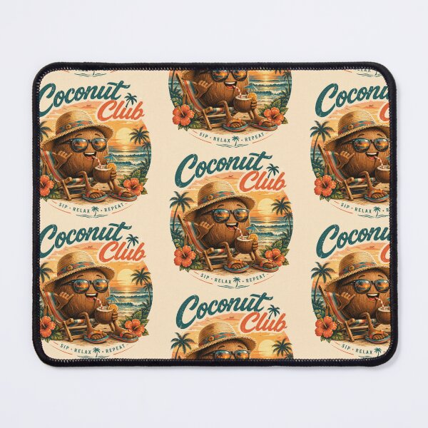 Item preview, Coconut Club | Sip Relax Repeat | Retro Tropical Summer Beach Graphic Design designed and sold by Genesis-Ink.