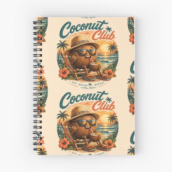Item preview, Coconut Club | Sip Relax Repeat | Retro Tropical Summer Beach Graphic Design designed and sold by Genesis-Ink.