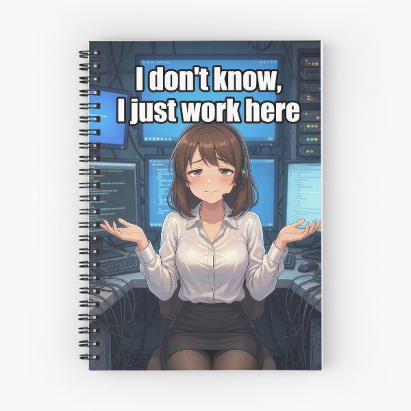 Item preview, I Don't Know I Just Work Here | Funny Office IT Support Worker Anime Meme designed and sold by Amber Sky Creations.