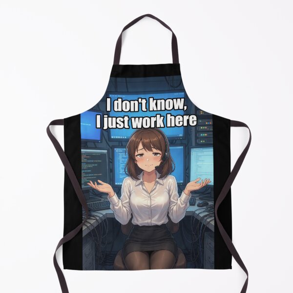 Item preview, I Don't Know I Just Work Here | Funny Office IT Support Worker Anime Meme designed and sold by Amber Sky Creations.