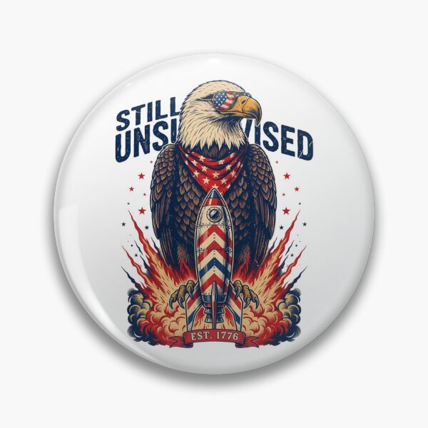 Item preview, Still Unsupervised Eagle Side Perch Banner Tee v1 designed and sold by DarylWelsh2024.