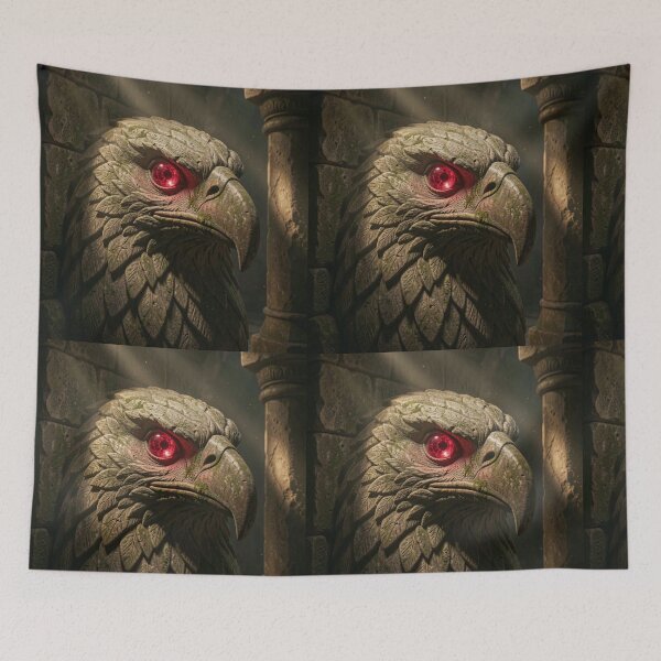 Item preview, Lost Temple Artifact Ancient Eagle Sculpture Flickering Shadow Digital Print designed and sold by TaBogroupsRed.