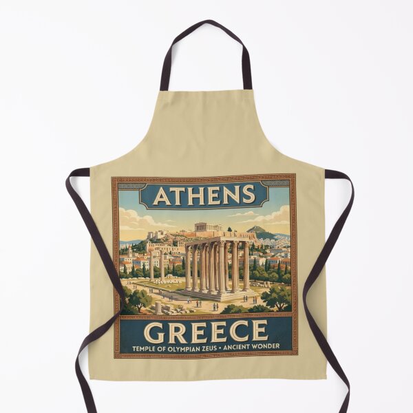 Item preview, Athens Greece Temple of Olympian Zeus Vintage Travel Poster designed and sold by Travel Souvenirs 30.
