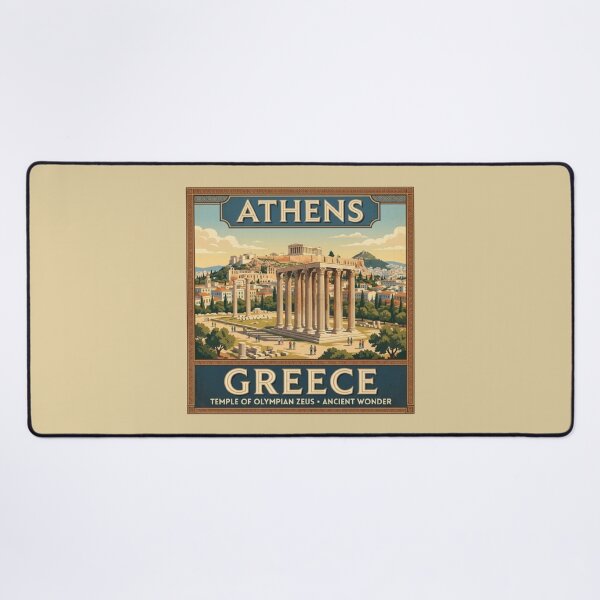 Item preview, Athens Greece Temple of Olympian Zeus Vintage Travel Poster designed and sold by Travel Souvenirs 30.