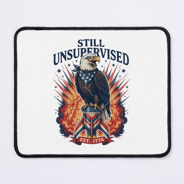 Item preview, Still Unsupervised Eagle Side Perch Banner Tee v2 designed and sold by DarylWelsh2024.