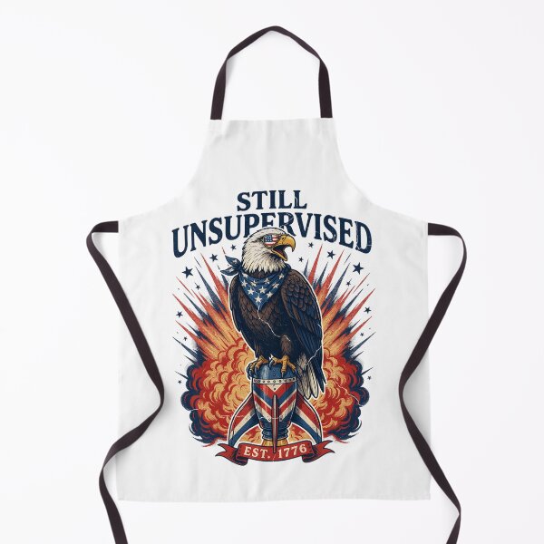 Item preview, Still Unsupervised Eagle Side Perch Banner Tee v2 designed and sold by DarylWelsh2024.