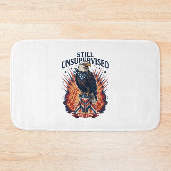 Item preview, Still Unsupervised Eagle Side Perch Banner Tee v2 designed and sold by DarylWelsh2024.