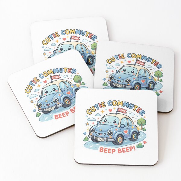Item preview, Cute Commuter Cartoon Car Beep Beep designed and sold by ExploreAura Studio.