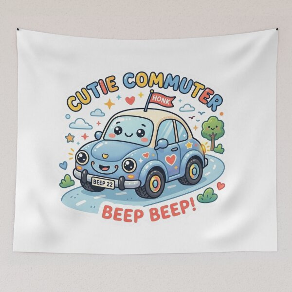 Item preview, Cute Commuter Cartoon Car Beep Beep designed and sold by ExploreAura Studio.