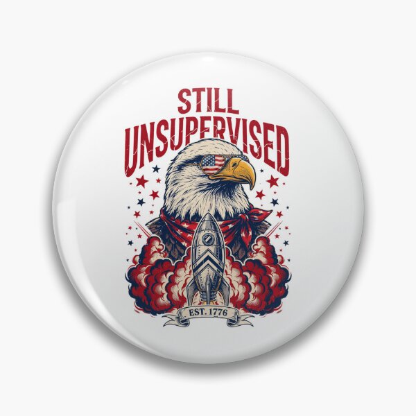 Item preview, Still Unsupervised Eagle Side Perch Banner Tee v3 designed and sold by DarylWelsh2024.
