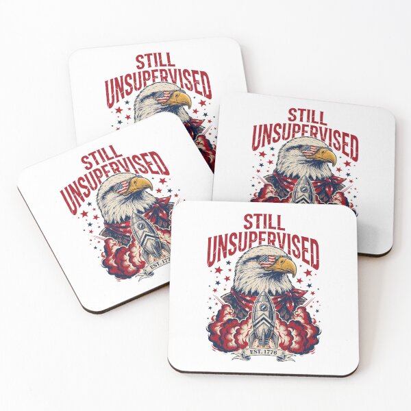 Item preview, Still Unsupervised Eagle Side Perch Banner Tee v3 designed and sold by DarylWelsh2024.