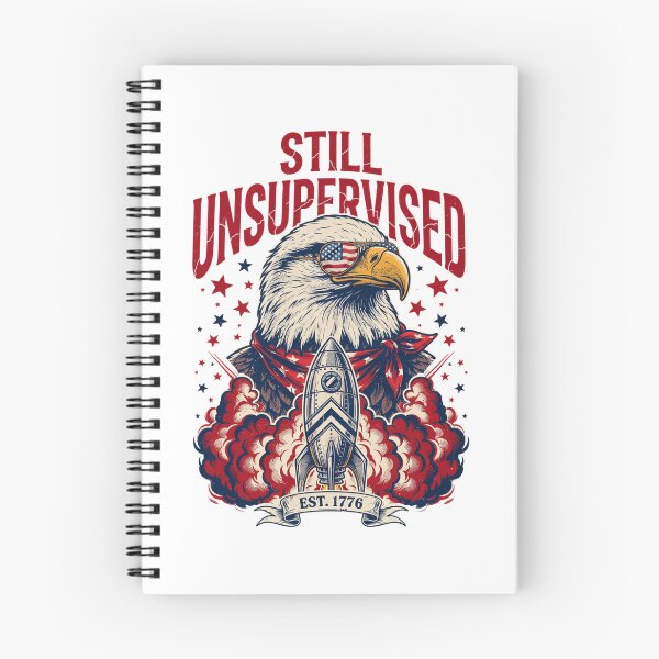Item preview, Still Unsupervised Eagle Side Perch Banner Tee v3 designed and sold by DarylWelsh2024.