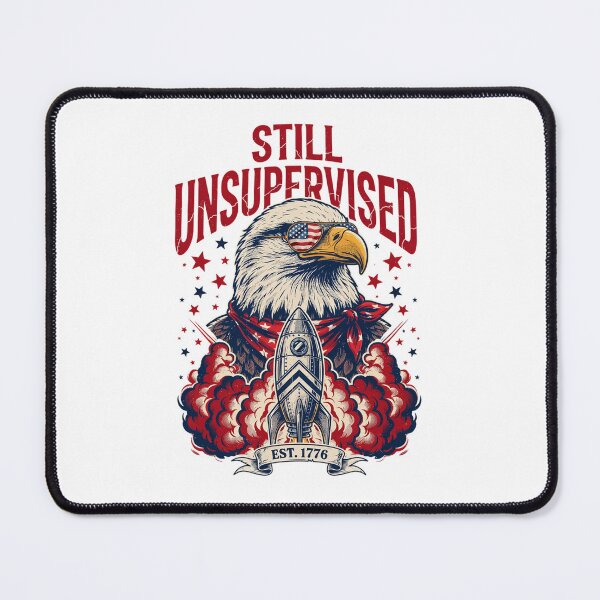Item preview, Still Unsupervised Eagle Side Perch Banner Tee v3 designed and sold by DarylWelsh2024.