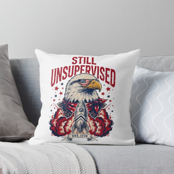 Item preview, Still Unsupervised Eagle Side Perch Banner Tee v3 designed and sold by DarylWelsh2024.