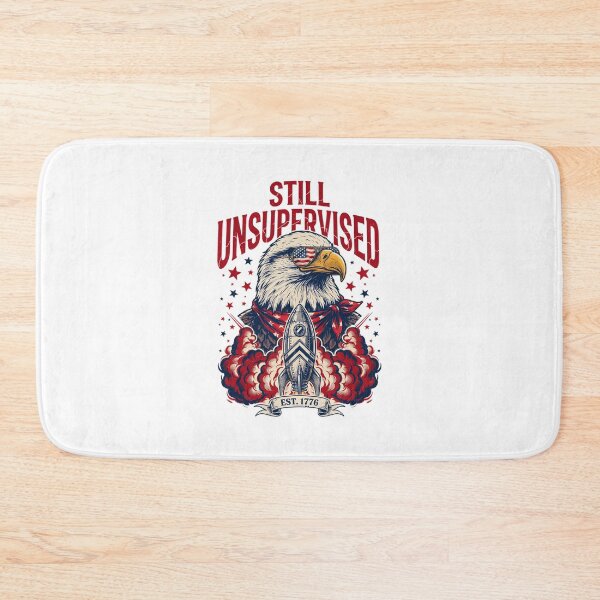 Item preview, Still Unsupervised Eagle Side Perch Banner Tee v3 designed and sold by DarylWelsh2024.