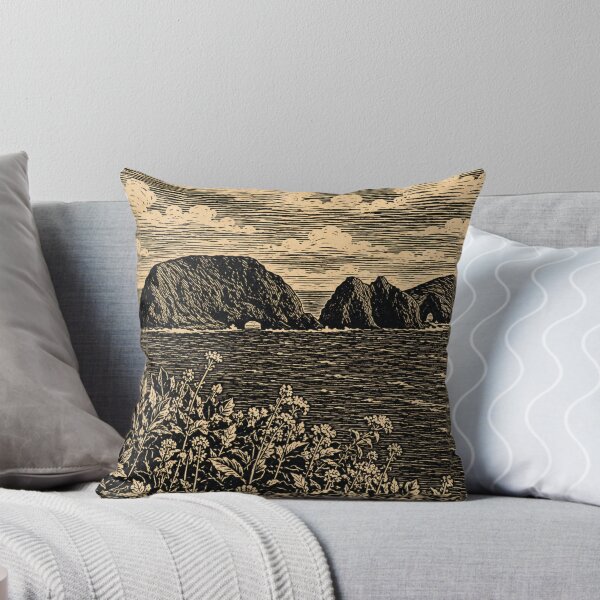 Item preview, Oregon Coastal Cliffs | Coastal Linocut Landscape designed and sold by Linoluca.