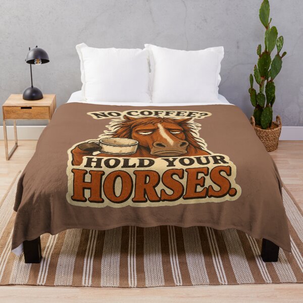 Item preview, No Coffee? Hold Your Horses Funny Horse Coffee Lover Vintage Retro Western Meme Design designed and sold by Kolibra.