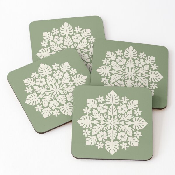 Item preview, Tifaifai Sage Green – Polynesian Medallion designed and sold by CreaTahiti.