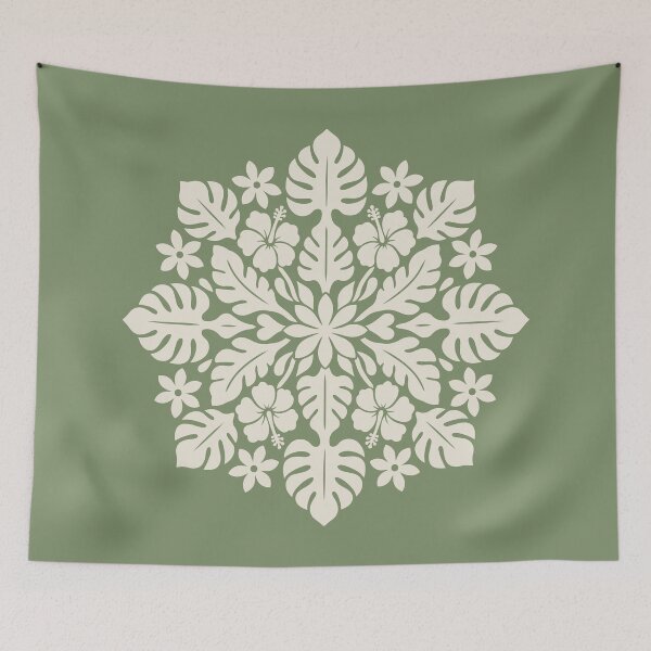 Item preview, Tifaifai Sage Green – Polynesian Medallion designed and sold by CreaTahiti.