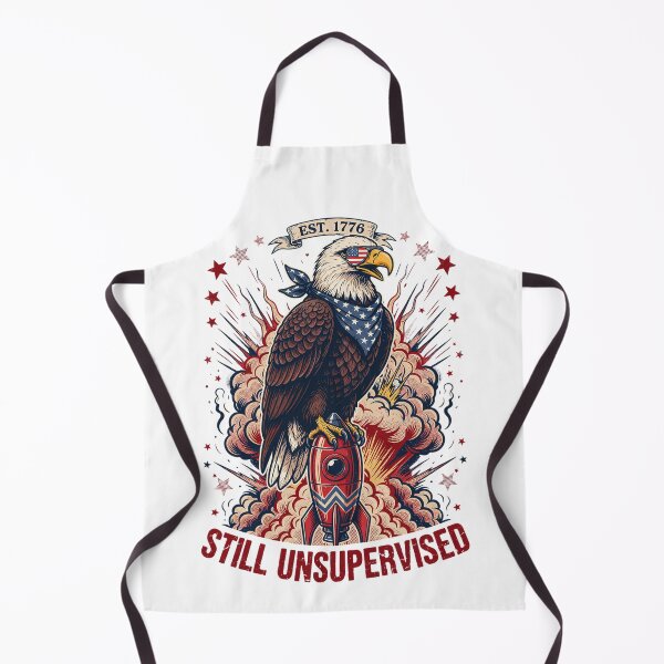 Item preview, Still Unsupervised Eagle Side Perch Banner Tee v4 designed and sold by DarylWelsh2024.