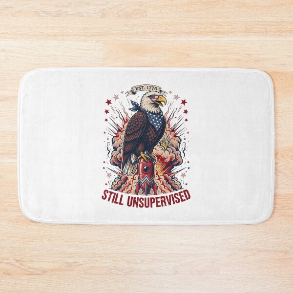 Item preview, Still Unsupervised Eagle Side Perch Banner Tee v4 designed and sold by DarylWelsh2024.