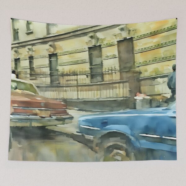 Aperçu de l'œuvre Stationnement en attente créée et vendue par RCWatercolours.