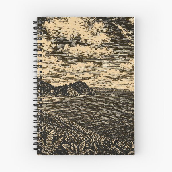 Item preview, Oregon Coast | Coastal Linocut Landscape designed and sold by Linoluca.