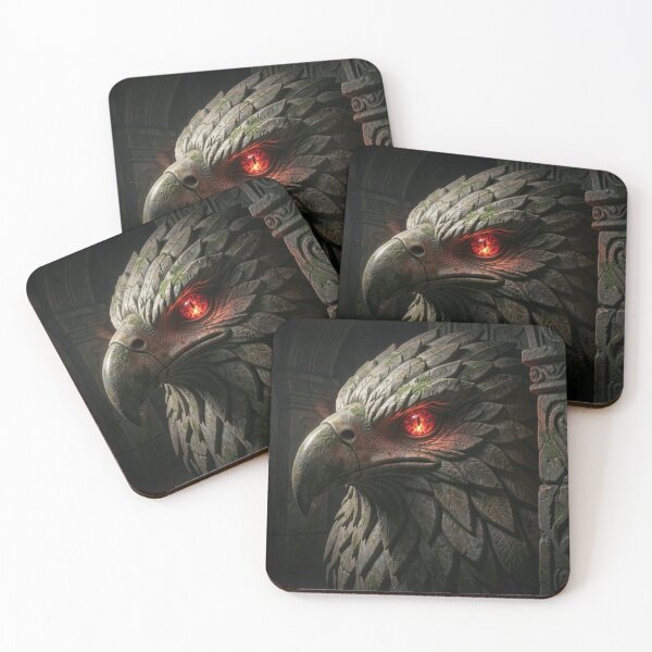 Item preview, Forgotten Ruins Ancient Stone Eagle with Magical Glowing Eye Background designed and sold by TaBogroupsRed.