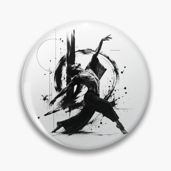 Item preview, Dynamic Contemporary Dancer Black and White Ink Sketch designed and sold by M'artes .