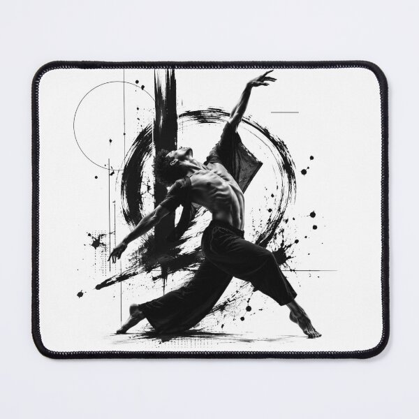 Item preview, Dynamic Contemporary Dancer Black and White Ink Sketch designed and sold by M'artes .