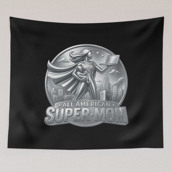 Item preview, All-American Super Mom | Vintage Working Mom Coin Style | Mother's Day Gift designed and sold by Genius Geek.