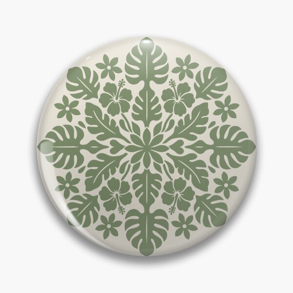Item preview, Tifaifai Sage Green - Polynesian Medallion designed and sold by CreaTahiti.
