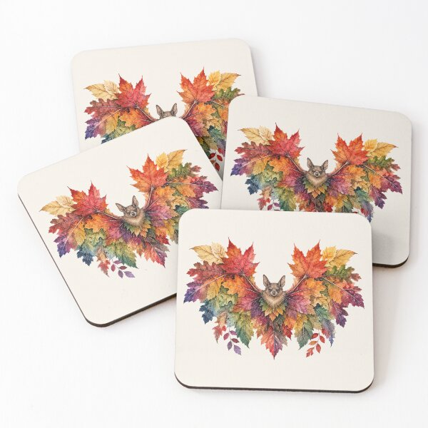 Item preview, Autumn Leaf Bat Watercolor Illustration designed and sold by Spark & Shadow.