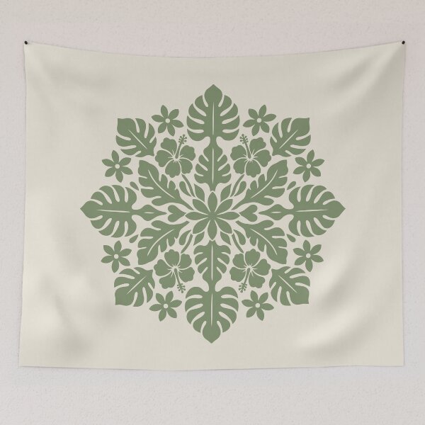 Item preview, Tifaifai Sage Green - Polynesian Medallion designed and sold by CreaTahiti.