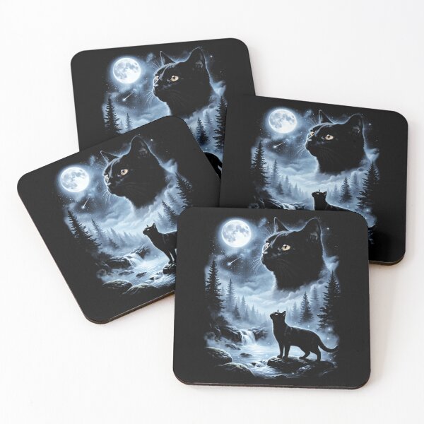 Item preview, Black Cat Howling At Moon 9039S Retro designed and sold by AAlyeldin.