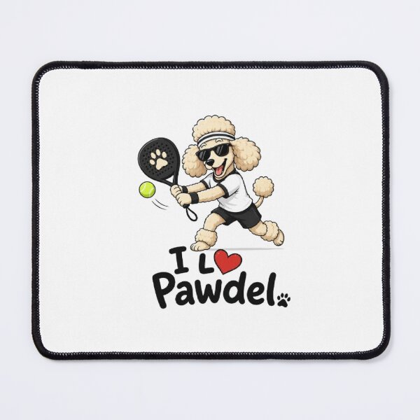 Item preview, I love Pawdel: Funny padel dog designed and sold by RaulWeirdAndFun.