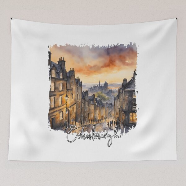 Artikelvorschau, Aquarell von Edinburgh, Schottland entworfen und verkauft von Dressyourflag.