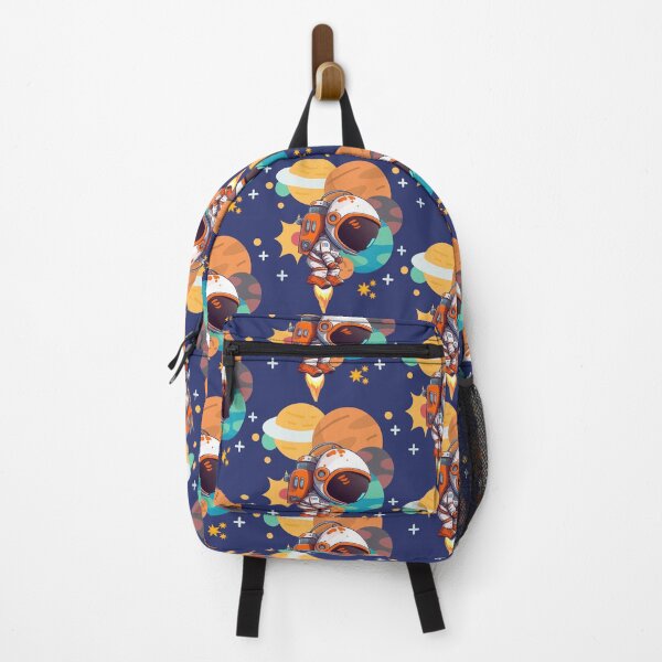 Item preview, Kawaii Astronaut Flying Among Colorful Cartoon Planets designed and sold by Szpaku desart .