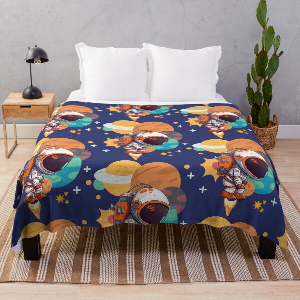 Item preview, Kawaii Astronaut Flying Among Colorful Cartoon Planets designed and sold by Szpaku desart .