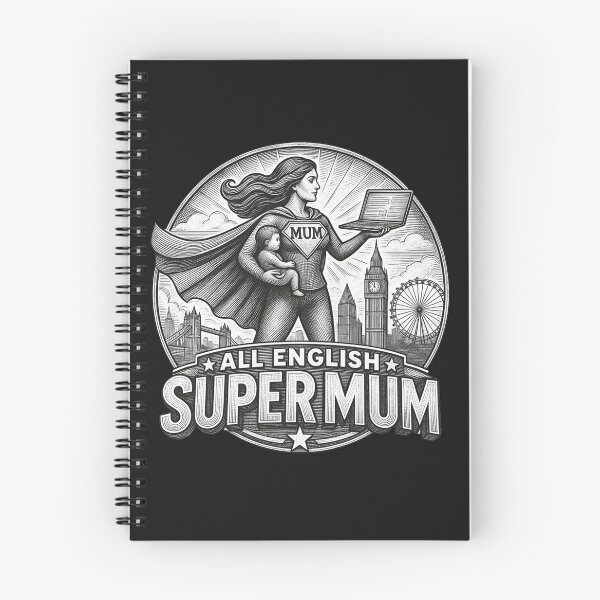 Item preview, All-English USA Super Mom | Vintage Working Mom Drawing Style | Mother's Day Gift designed and sold by Genius Geek.