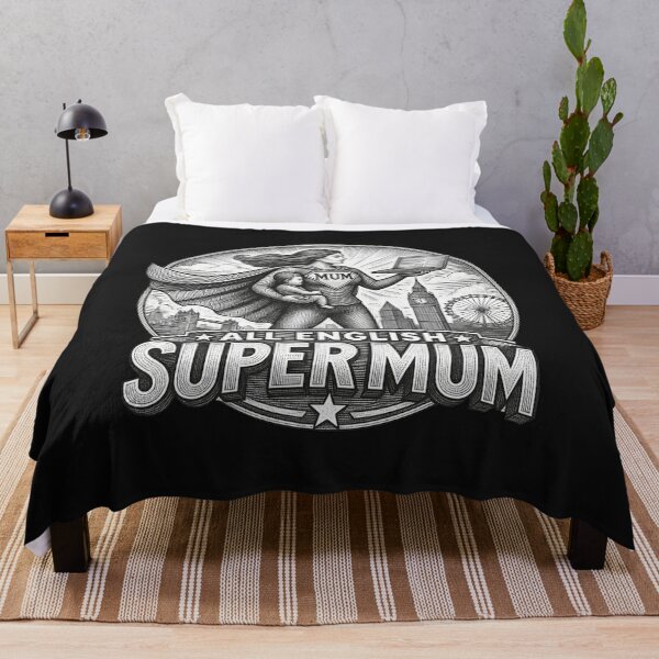 Item preview, All-English USA Super Mom | Vintage Working Mom Drawing Style | Mother's Day Gift designed and sold by Genius Geek.